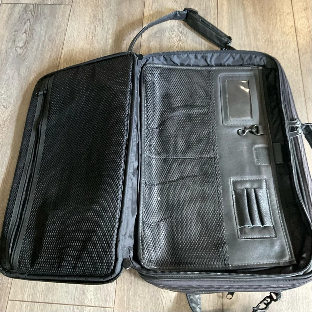 Black Leather Men's Laptop Bag